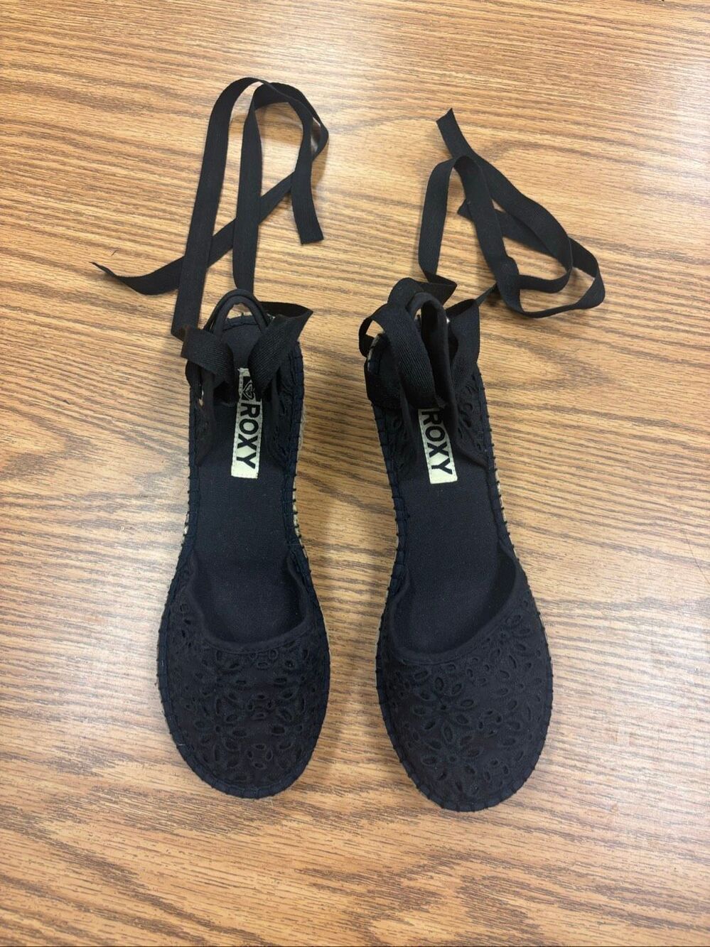 Roxy ankle tie espadrilles wedges